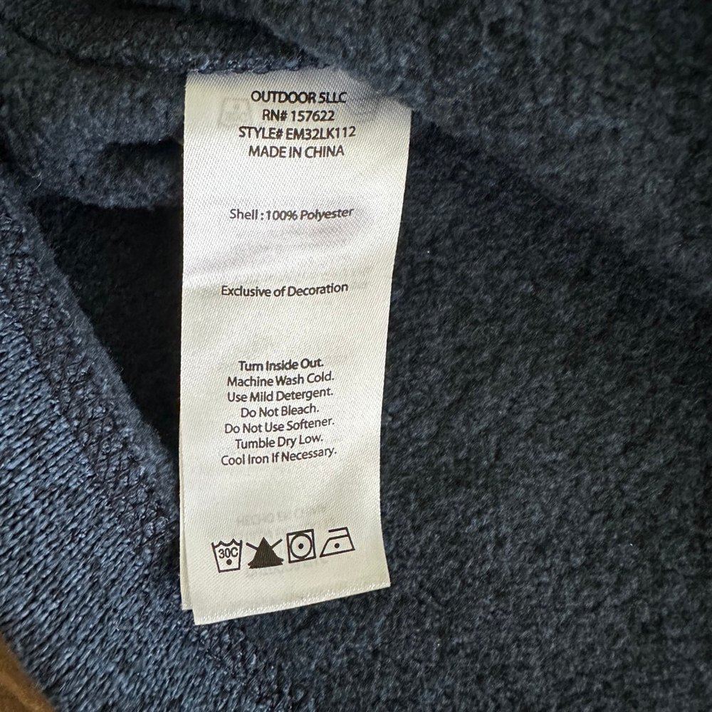 Men’s Eddie Bauer Blue Heather 1/4 Zip Pullover Sweater M Grey Collar - Picture 5 of 7